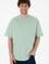 Erkek Long Fit Bisiklet Yaka Su Yeşili Basic Tişört