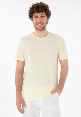 Erkek Regular Fit Bisiklet Yaka Limon Basic Tişört - 50305928300