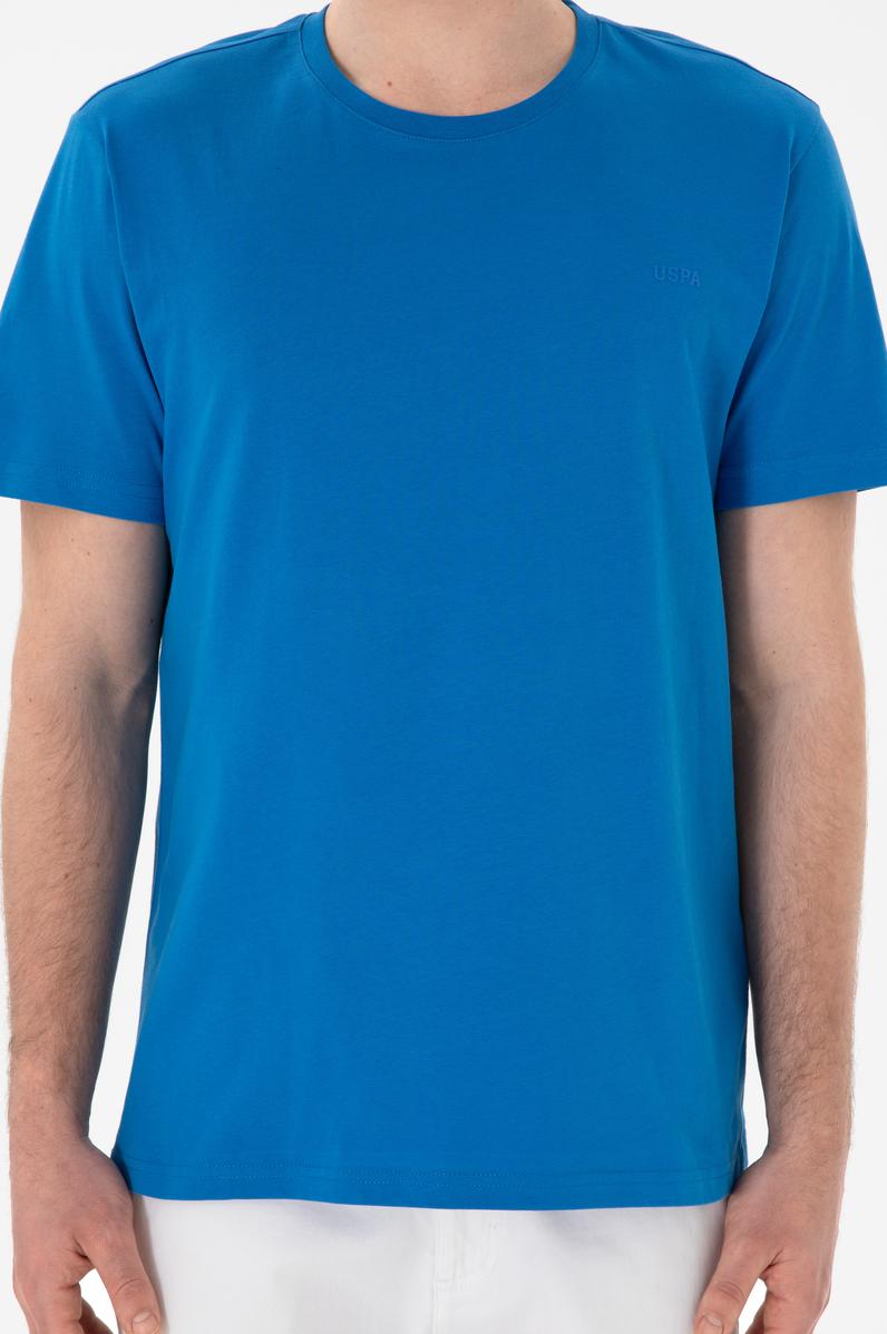 Erkek Regular Fit Bisiklet Yaka Kobalt Mavi Basic Tişört