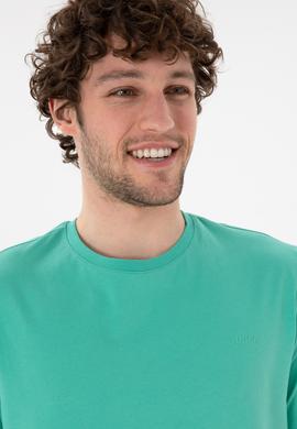 Erkek Regular Fit Bisiklet Yaka Mint Basic Tişört - 50305928183