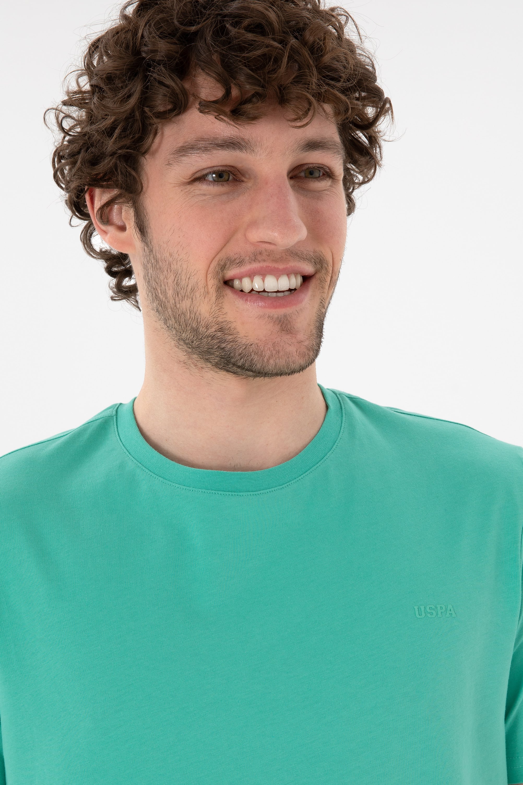 Erkek Regular Fit Bisiklet Yaka Mint Basic Tişört