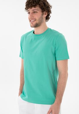 Erkek Regular Fit Bisiklet Yaka Mint Basic Tişört - 50305928183