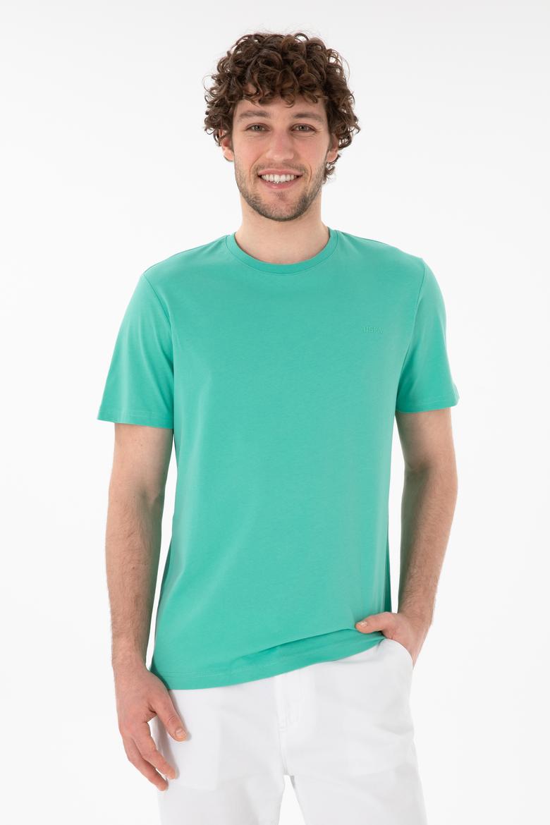 Erkek Regular Fit Bisiklet Yaka Mint Basic Tişört