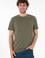 Erkek Regular Fit Bisiklet Yaka Haki Basic Tişört