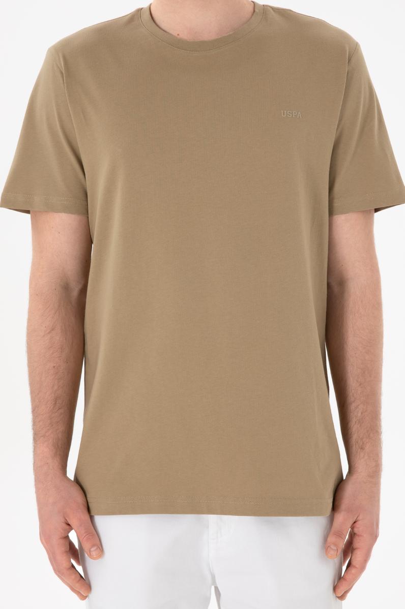 Erkek Regular Fit Bisiklet Yaka Haki Basic Tişört