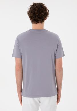 Erkek Regular Fit Bisiklet Yaka Gri Basic Tişört - 50305928168