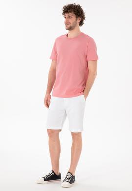 Erkek Regular Fit Bisiklet Yaka Pembe Basic Tişört - 50305928079