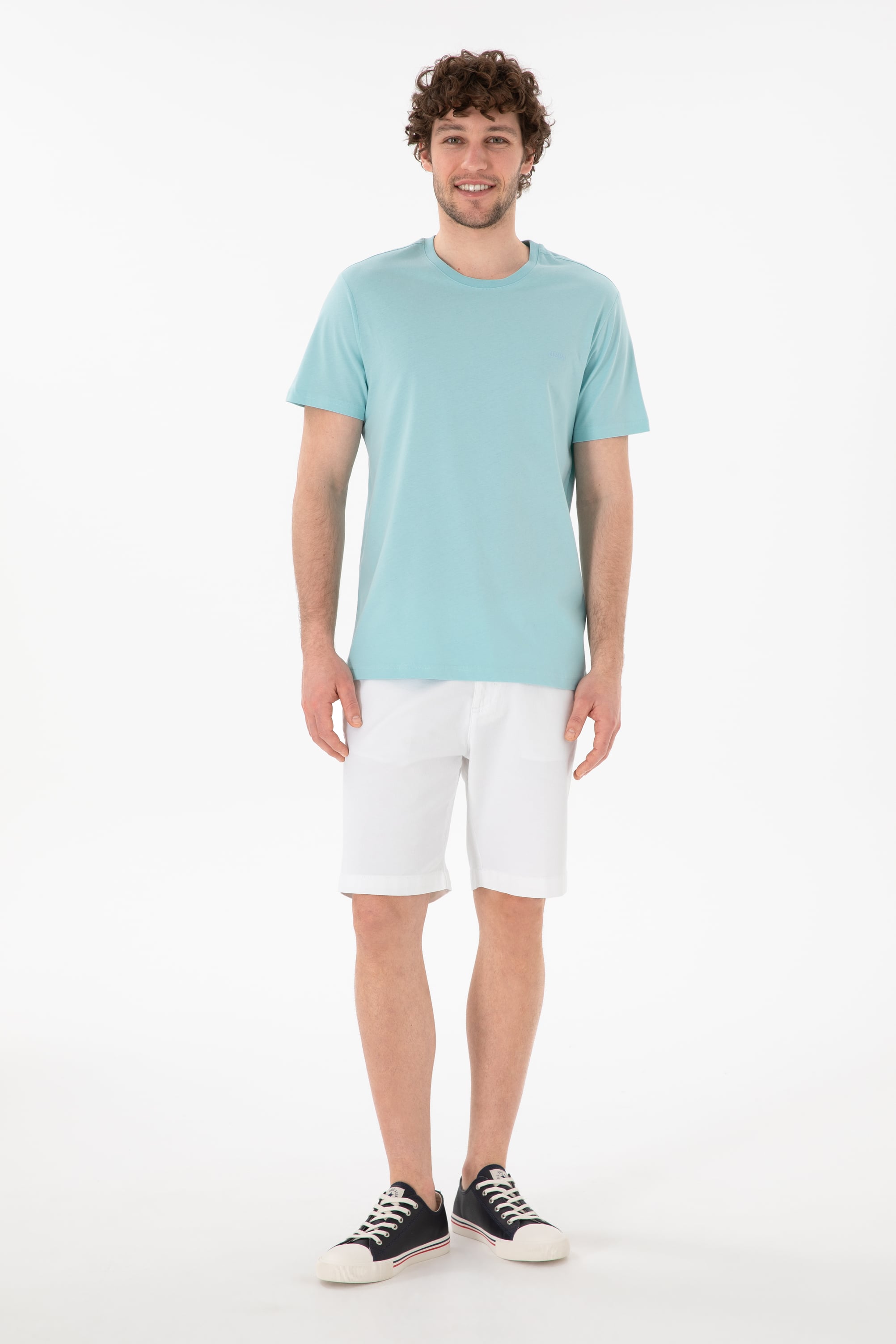 Erkek Regular Fit Bisiklet Yaka Aqua Basic Tişört - Image 5