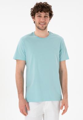 Erkek Regular Fit Bisiklet Yaka Aqua Basic Tişört - 50305928277