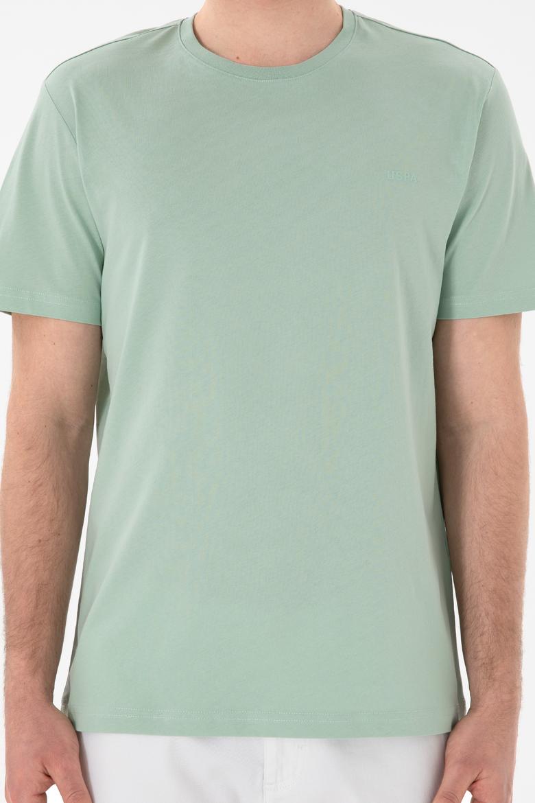 Erkek Regular Fit Bisiklet Yaka Su Yeşili Basic Tişört - 50305928263