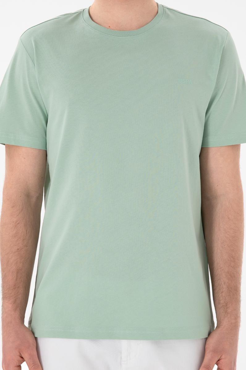 Erkek Regular Fit Bisiklet Yaka Su Yeşili Basic Tişört