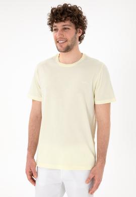 Erkek Regular Fit Bisiklet Yaka Limon Basic Tişört - 50305928300