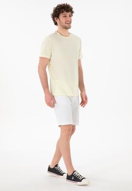 Erkek Regular Fit Bisiklet Yaka Limon Basic Tişört - 50305928300