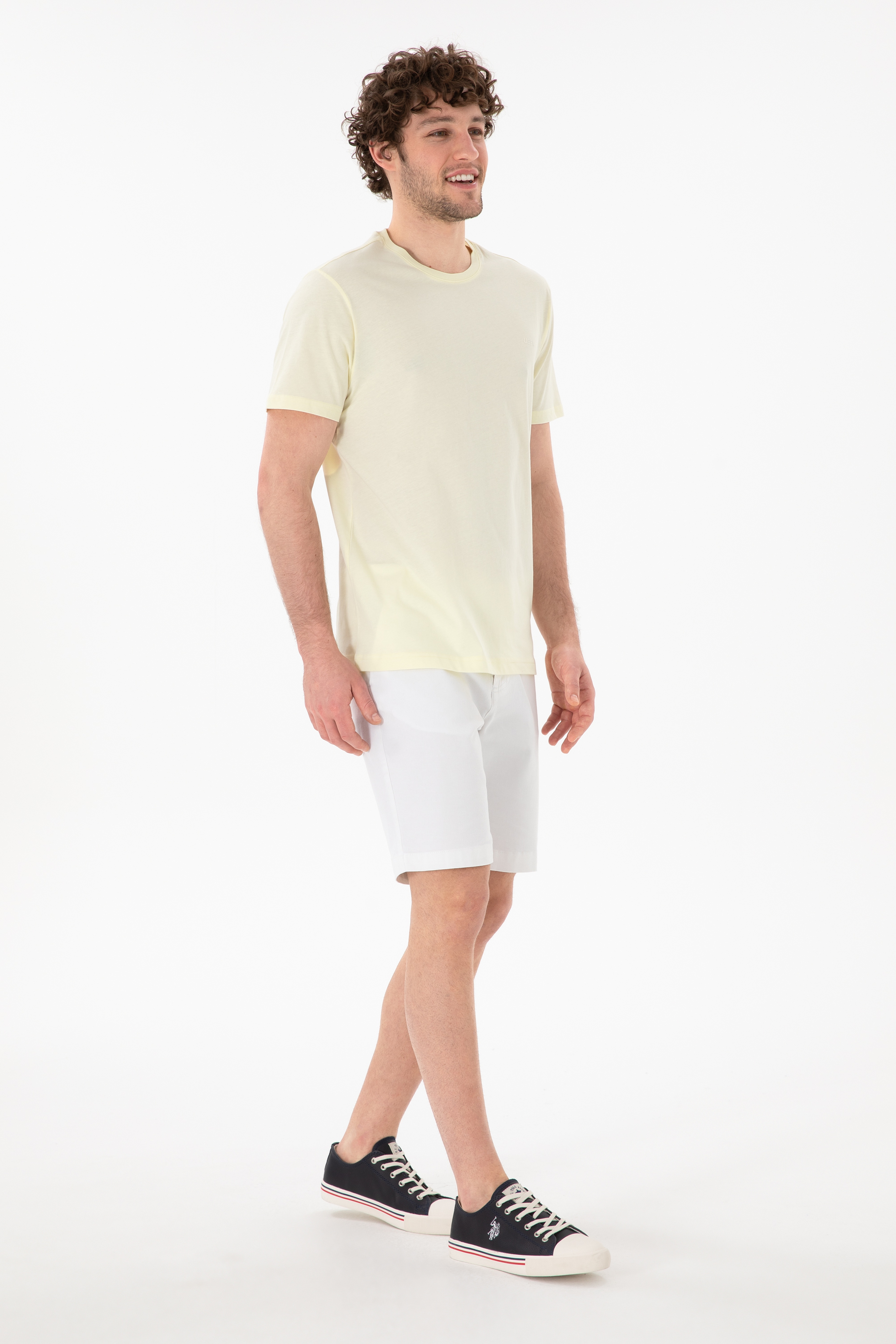 Erkek Regular Fit Bisiklet Yaka Limon Basic Tişört - Image 5