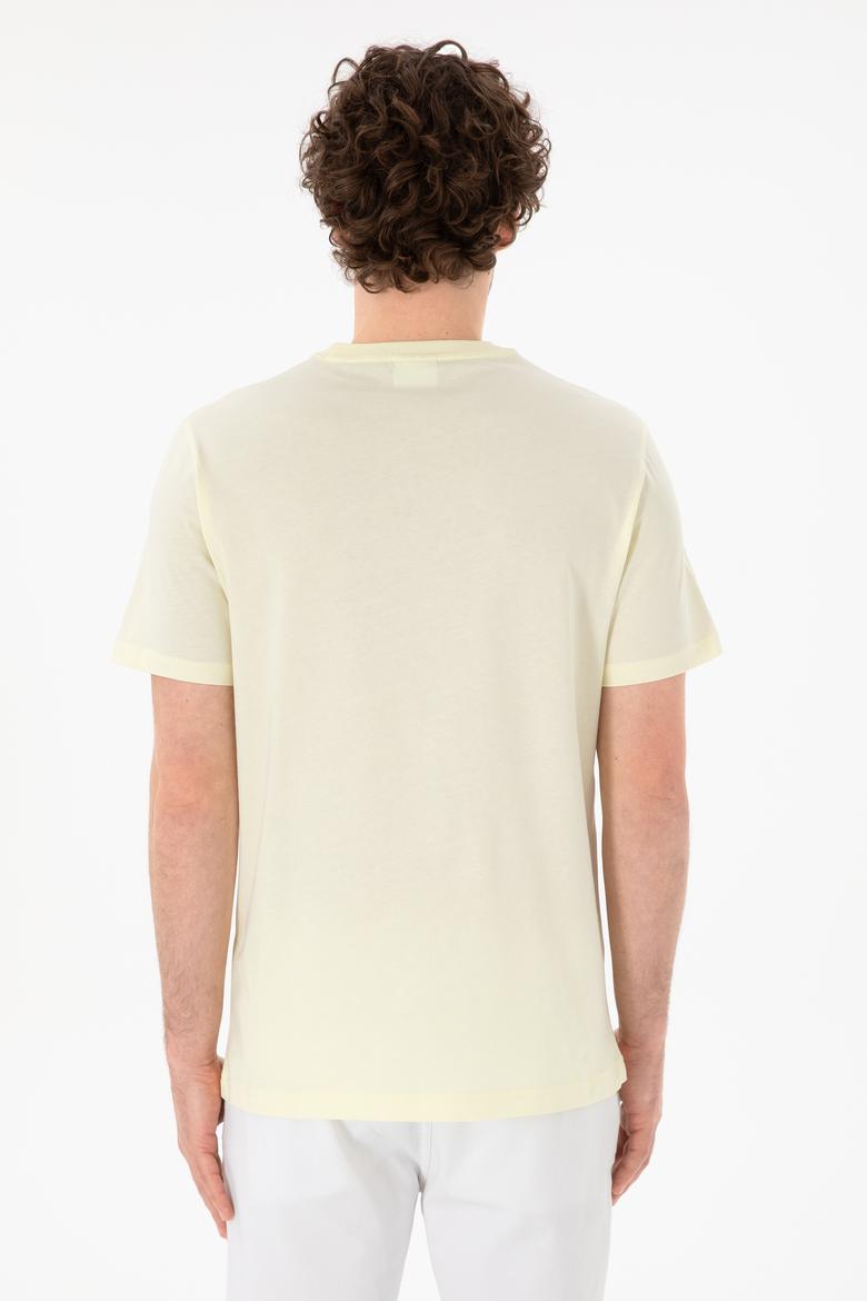 Erkek Regular Fit Bisiklet Yaka Limon Basic Tişört - 50305928300