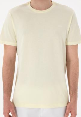 Erkek Regular Fit Bisiklet Yaka Limon Basic Tişört - 50305928300