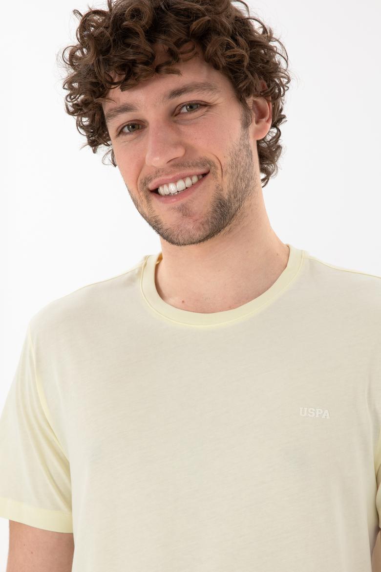 Erkek Regular Fit Bisiklet Yaka Limon Basic Tişört - 50305928300