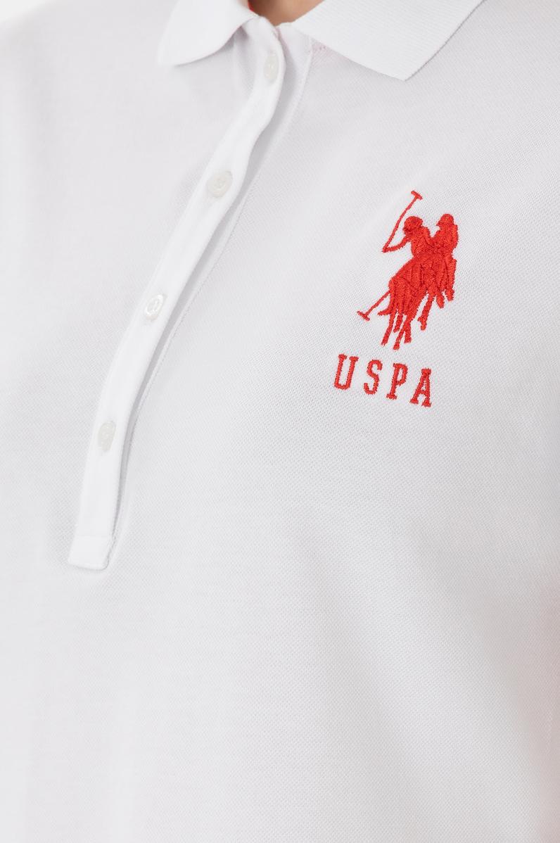 Kadın Beyaz Polo Yaka Mini Boy Örme Elbise