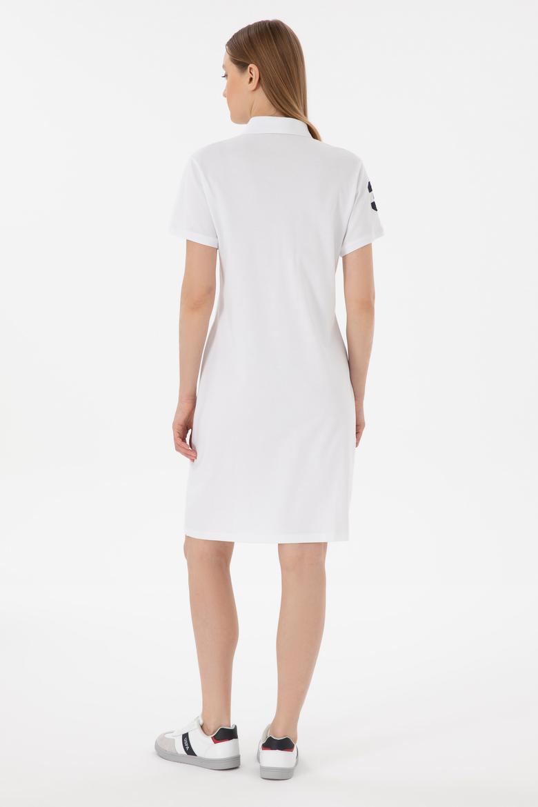 Kadın Beyaz Polo Yaka Mini Boy Örme Elbise - 50280064008