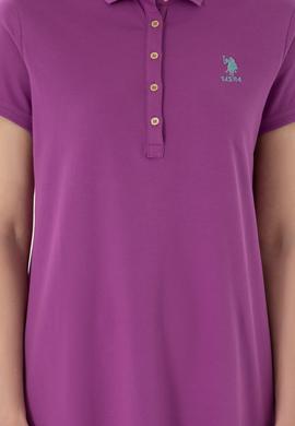 Kadın Mor Polo Yaka Mini Boy Örme Elbise - 50280038090