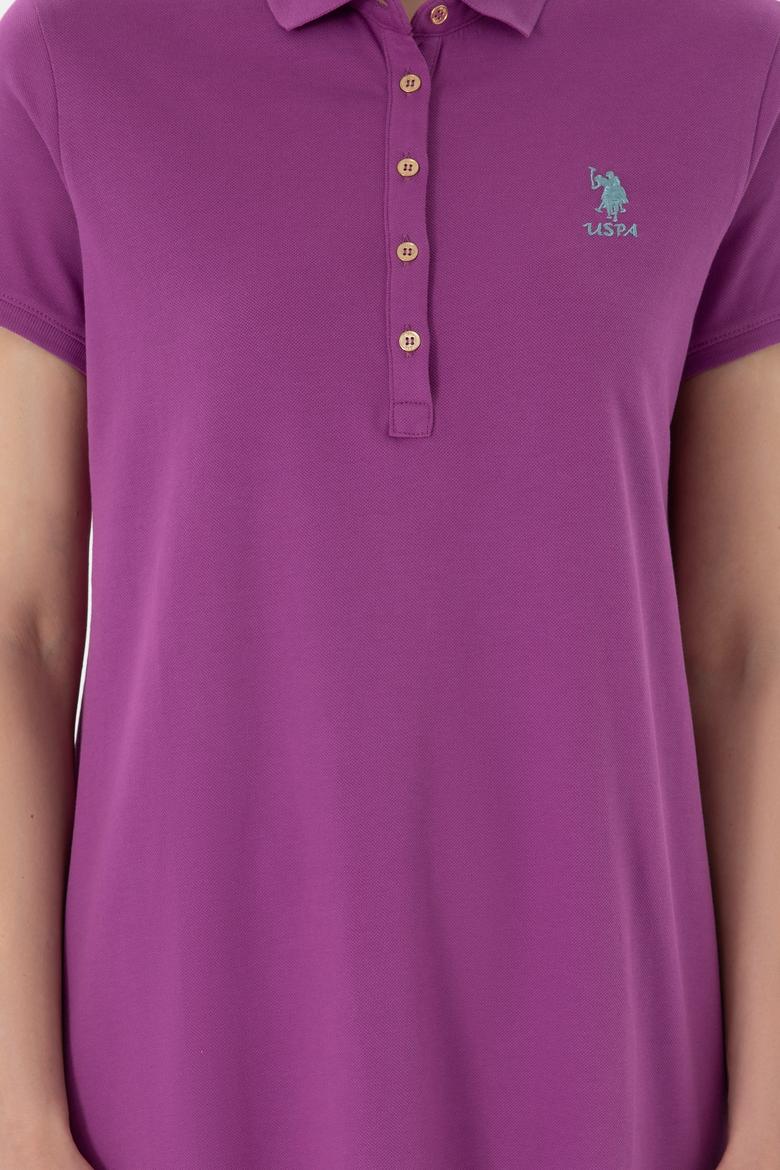 Kadın Mor Polo Yaka Mini Boy Örme Elbise - 50280038090