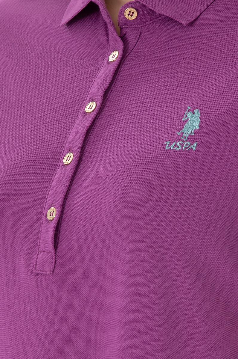 Kadın Mor Polo Yaka Mini Boy Örme Elbise