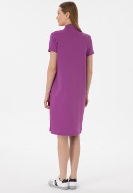 Kadın Mor Polo Yaka Mini Boy Örme Elbise - 50280038090