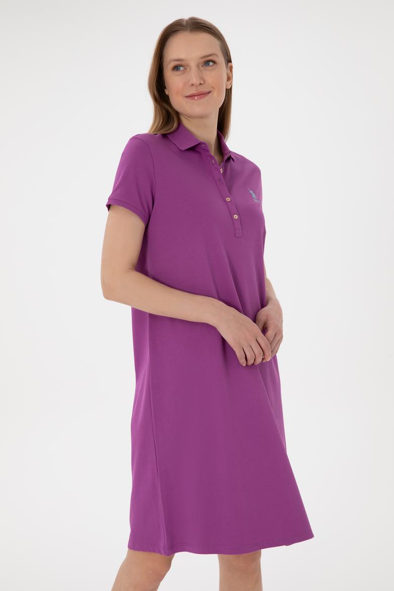 Kadın Mor Polo Yaka Mini Boy Örme Elbise - 50280038090