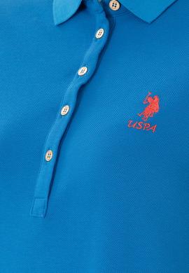 Kadın Saks Polo Yaka Mini Boy Örme Elbise - 50280038030