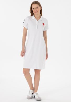 Kadın Beyaz Polo Yaka Mini Boy Örme Elbise - 50280064008