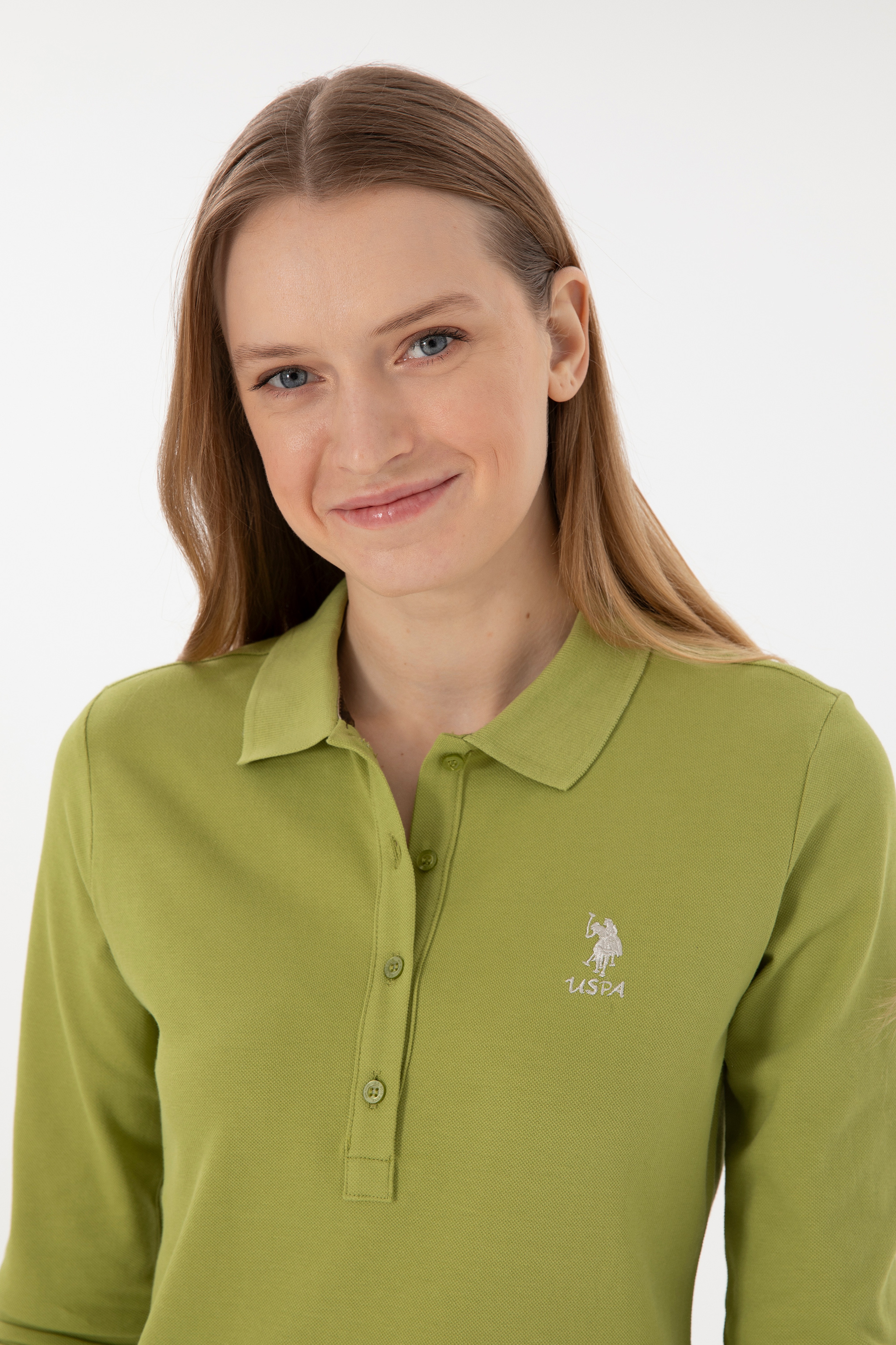 Kadın Fıstık Yeşili Basic Sweatshirt - Image 2