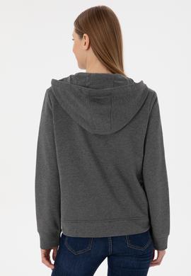 Kadın Antrasit Melanj Basic Sweatshirt - 50289540071