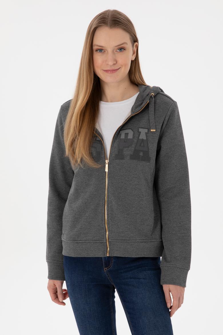 Kadın Antrasit Melanj Basic Sweatshirt