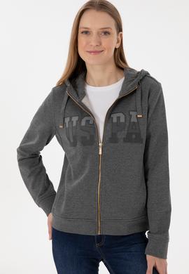 Kadın Antrasit Melanj Basic Sweatshirt - 50289540071