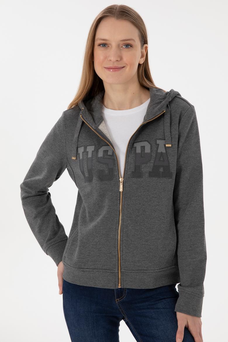 Kadın Antrasit Melanj Basic Sweatshirt - 50289540071