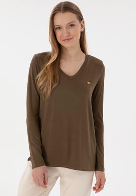 Kadın Haki Sweatshirt - 50289542038