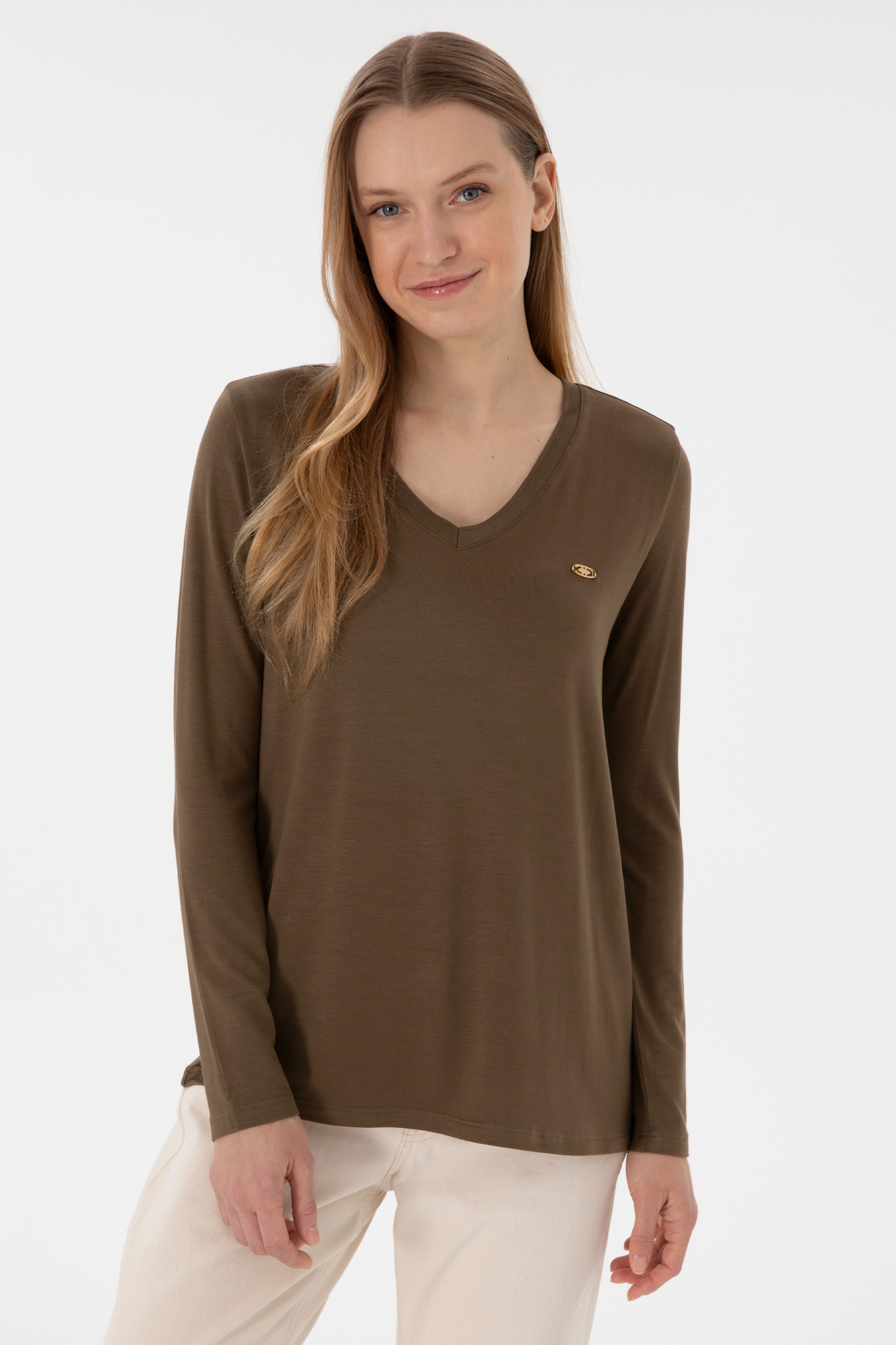 Kadın Haki Sweatshirt - Image 1