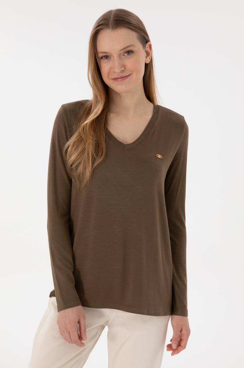 Kadın Haki Sweatshirt