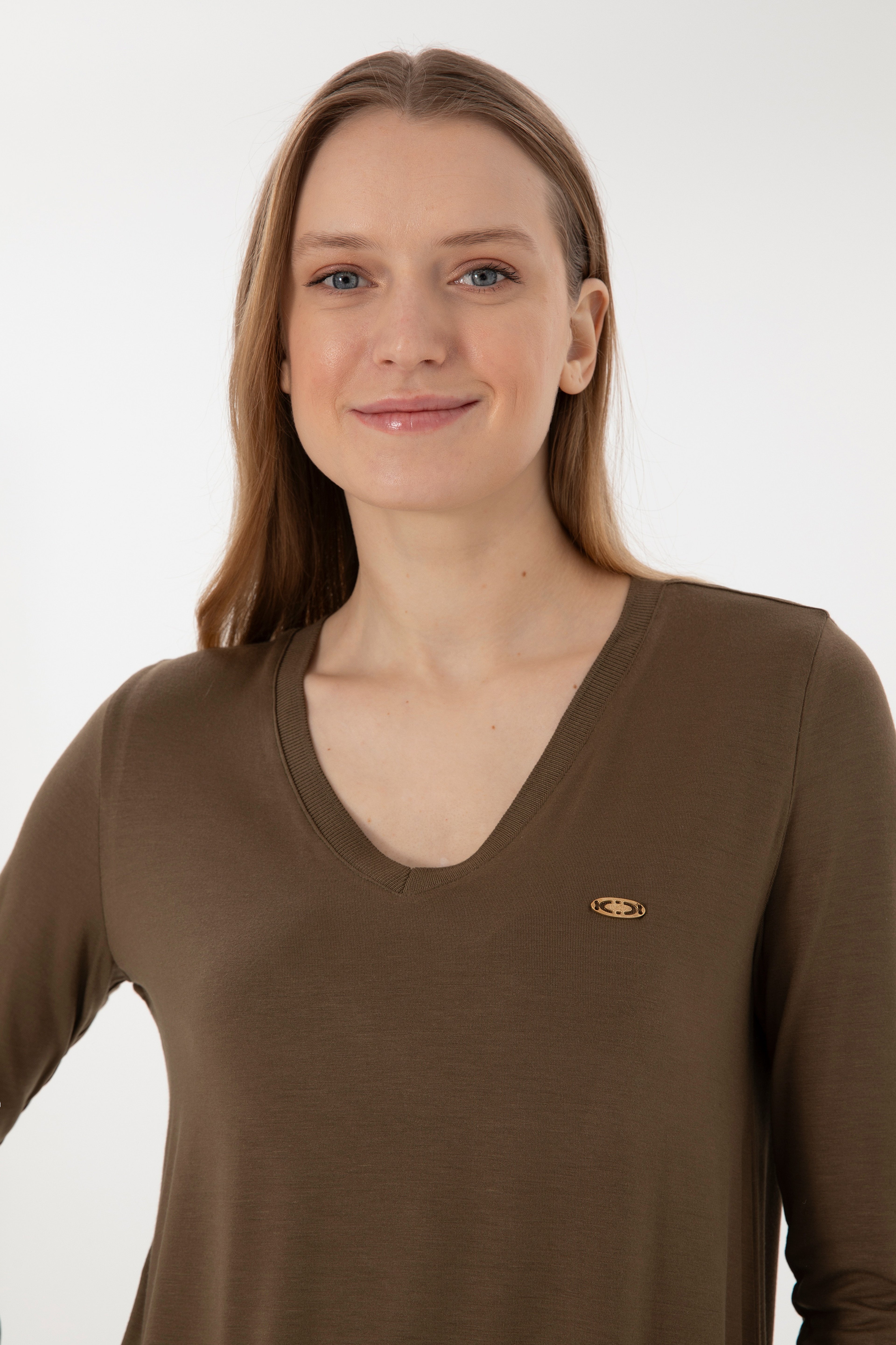 Kadın Haki Sweatshirt - Image 2