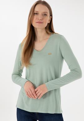 Kadın Su Yeşili Sweatshirt - 50289542078