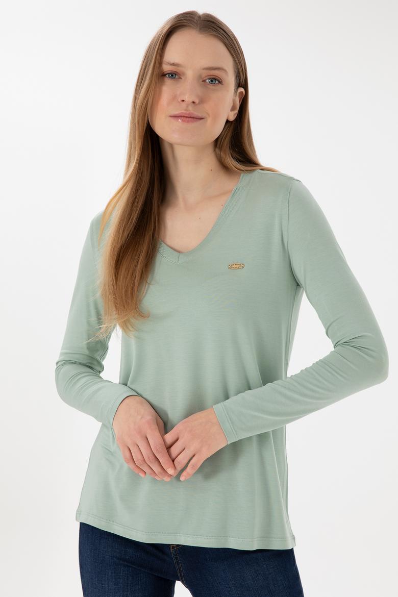 Kadın Su Yeşili Sweatshirt - 50289542078