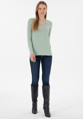 Kadın Su Yeşili Sweatshirt - 50289542078