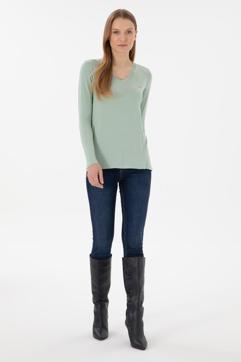 Kadın Su Yeşili Sweatshirt - 50289542078