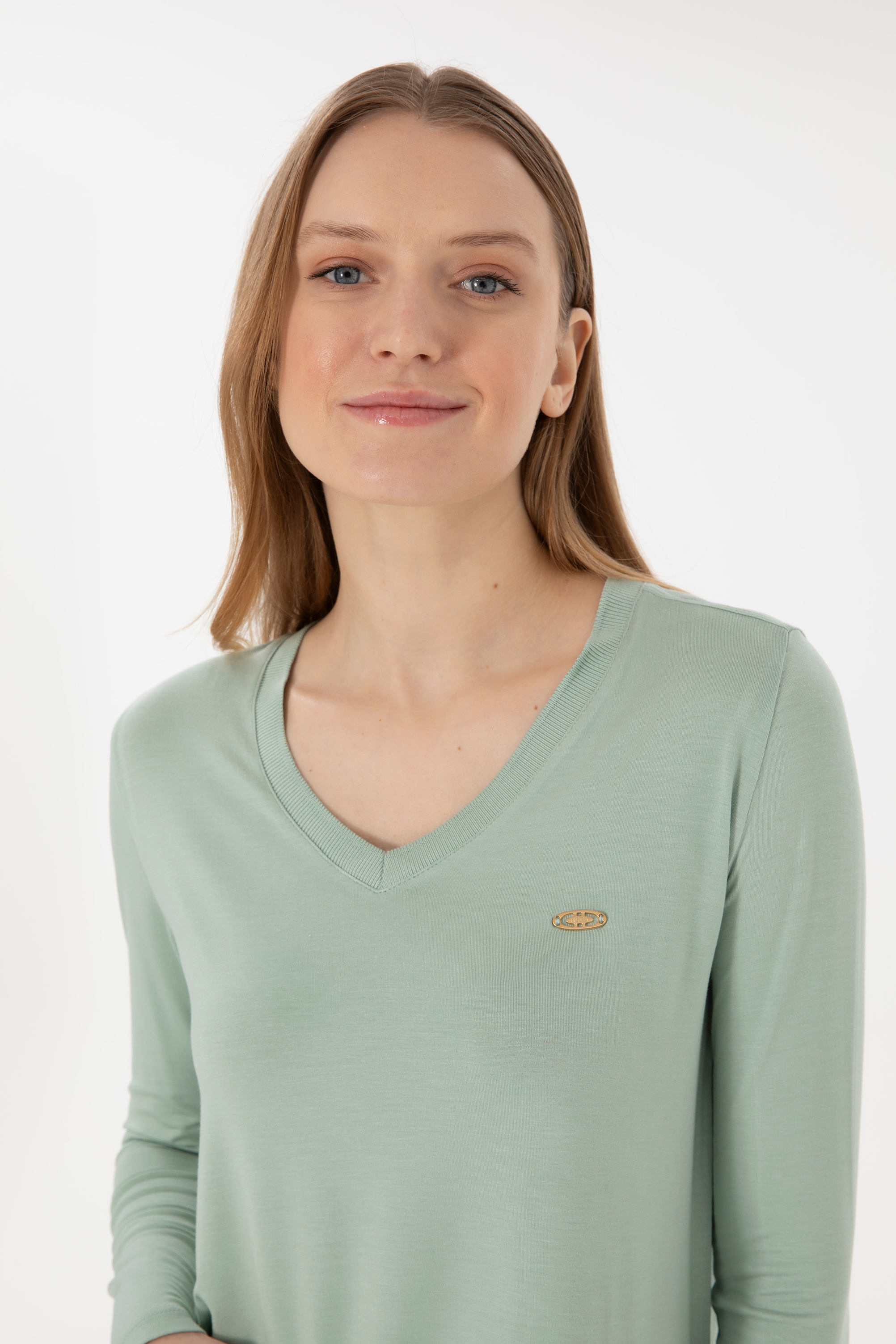 Kadın Su Yeşili Sweatshirt - Image 2
