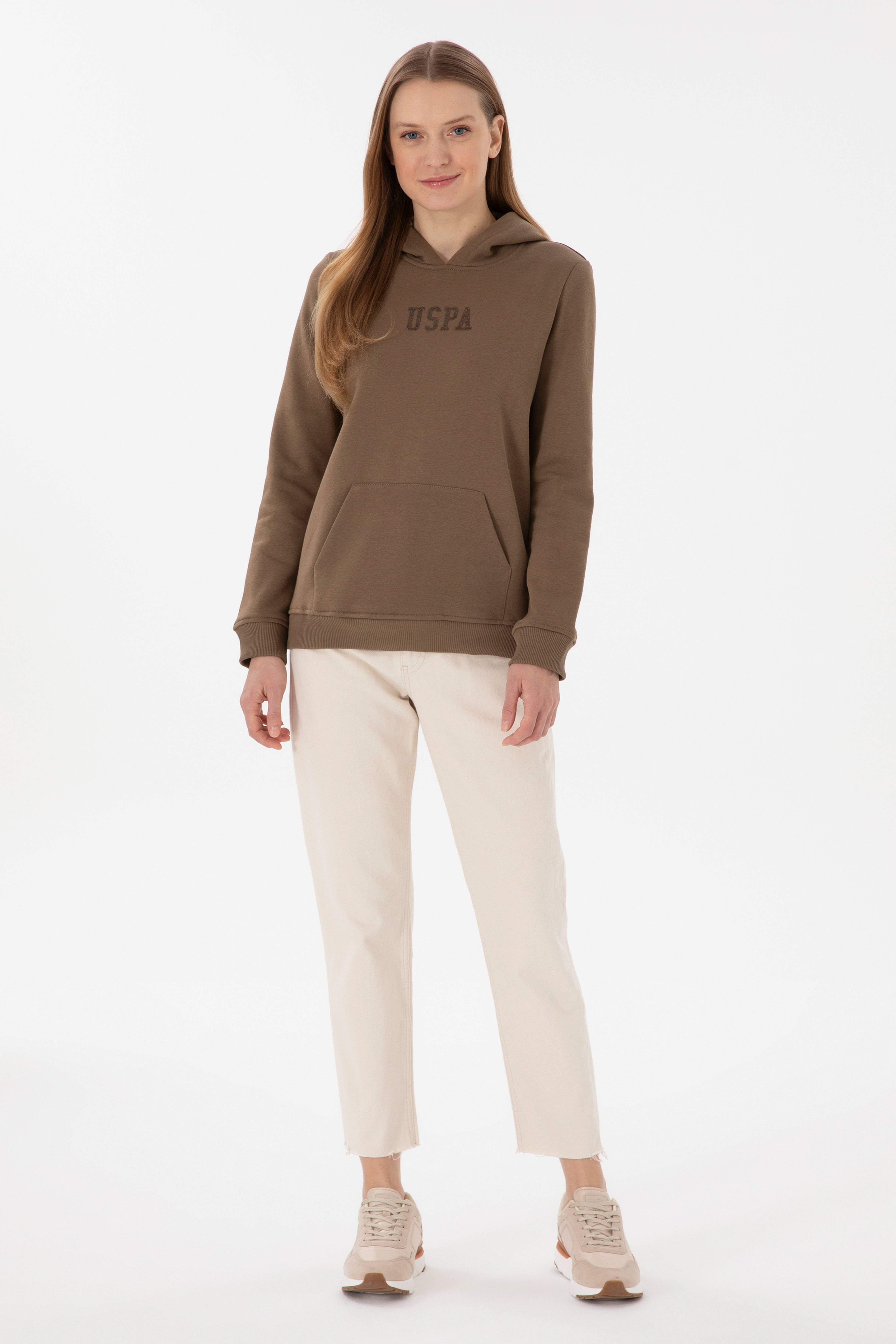 Kadın Haki Basic Sweatshirt