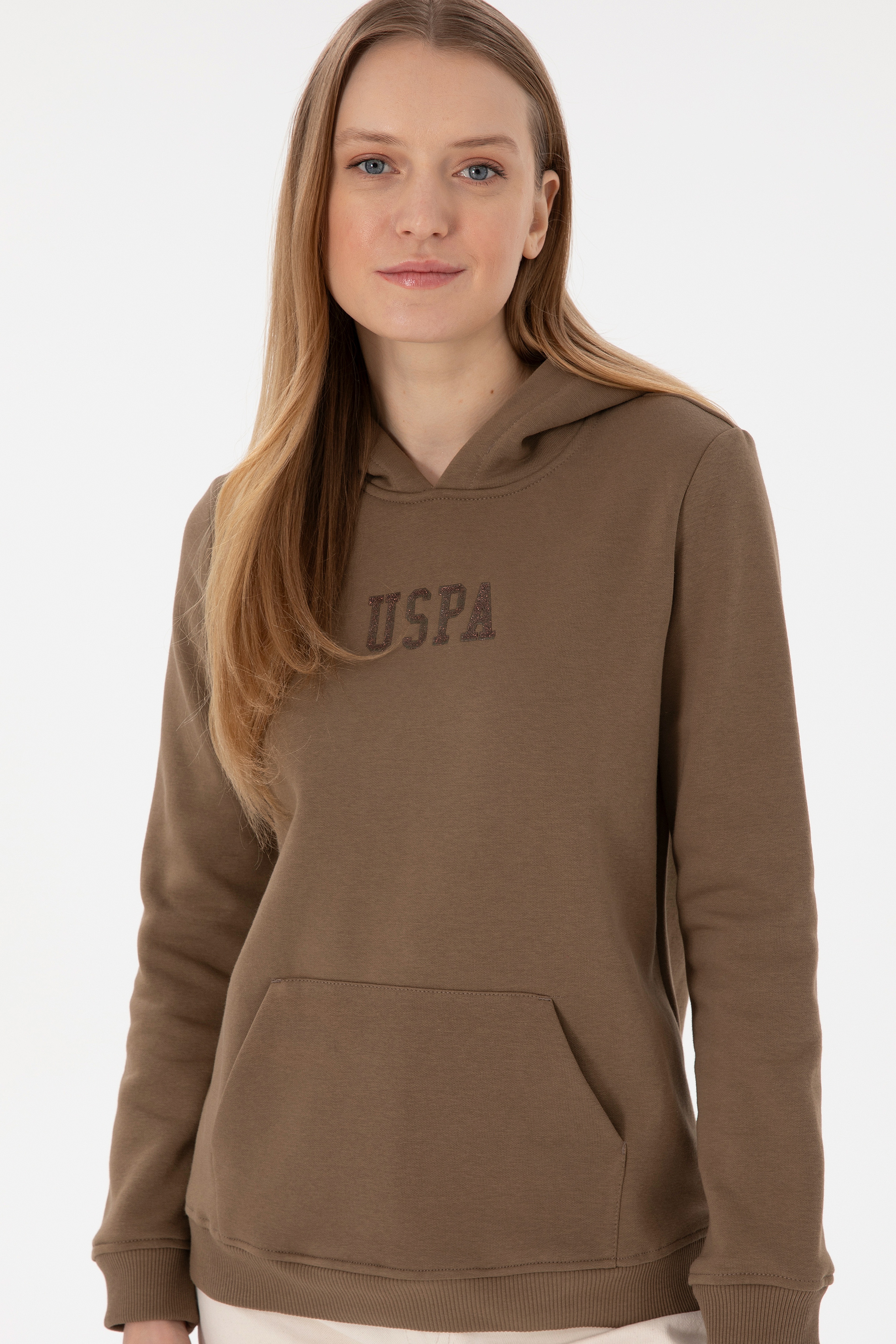 Kadın Haki Basic Sweatshirt - Image 3