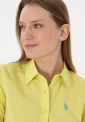 Kadın Fıstık Yeşili Uzun Kollu Basic Gömlek - 50288851142