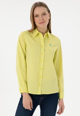 Kadın Fıstık Yeşili Uzun Kollu Basic Gömlek - 50288851142