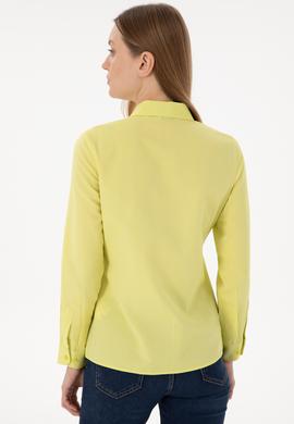 Kadın Fıstık Yeşili Uzun Kollu Basic Gömlek - 50288851142