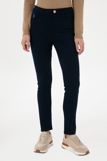 Kadın Lacivert Toothpick Fit Kanvas Pantolon